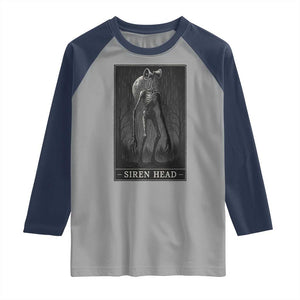 Siren Head Raglan Shirt Tarot Card Horror American Cryptid TS10 Sport Gray Navy Print Your Wear