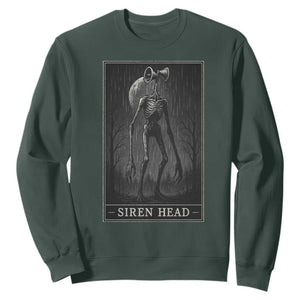 Siren Head Sweatshirt Tarot Card Horror American Cryptid TS10 Dark Forest Green Print Your Wear