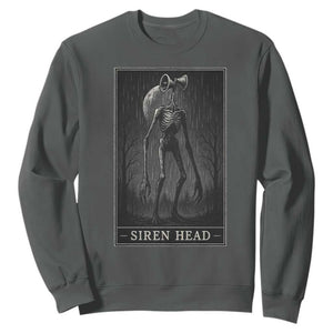 Siren Head Sweatshirt Tarot Card Horror American Cryptid TS10 Dark Heather Print Your Wear