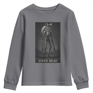 Siren Head Youth Sweatshirt Tarot Card Horror American Cryptid TS10 Charcoal Print Your Wear