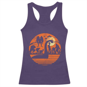 Cryptid Monsters Racerback Tank Top Bigfoot Loch Ness Monster Mothman Aliens Weirdcore Folk Horror TS10 Purple Print Your Wear