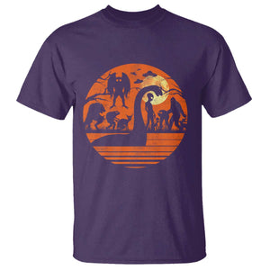 Cryptid Monsters T Shirt Bigfoot Loch Ness Monster Mothman Aliens Weirdcore Folk Horror TS10 Purple Print Your Wear