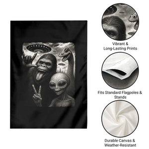 Bigfoot Alien Loch Ness Monster Garden Flag Funny Cryptid UFO Selfie Sasquatch Rock On TS10 Print Your Wear