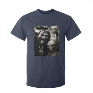 Bigfoot Alien Loch Ness Monster T Shirt For Kid Funny Cryptid UFO Selfie Sasquatch Rock On TS10 Navy Print Your Wear