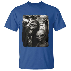 Bigfoot Alien Loch Ness Monster T Shirt Funny Cryptid UFO Selfie Sasquatch Rock On TS10 Royal Blue Print Your Wear
