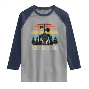 Siren Head Raglan Shirt Retro American Cryptid TS10 Sport Gray Navy Print Your Wear