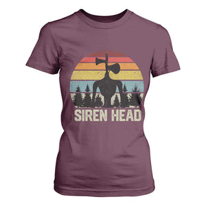 Siren Head T Shirt For Women Retro American Cryptid TS10 Maroon Print Your Wear