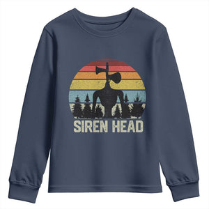 Siren Head Youth Sweatshirt Retro American Cryptid TS10 Navy Print Your Wear