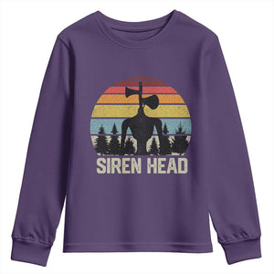 Siren Head Youth Sweatshirt Retro American Cryptid TS10 Purple Print Your Wear