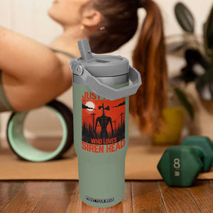 Siren Head Flip Straw Tumbler American Cryptid Lovers Boy TS10 One Size: 30 oz Moss Green Print Your Wear