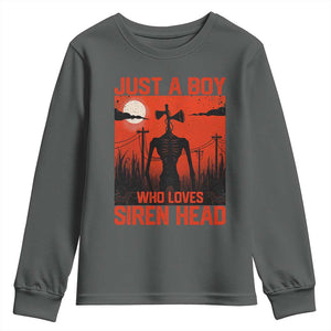 Siren Head Youth Sweatshirt American Cryptid Lovers Boy TS10 Dark Heather Print Your Wear