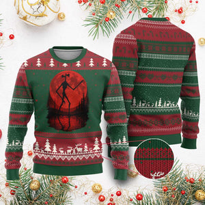 Siren Head Ugly Christmas Sweater Supernatural American Cryptid Full Blood Moon Halloween TS10 Red Green Print Your Wear