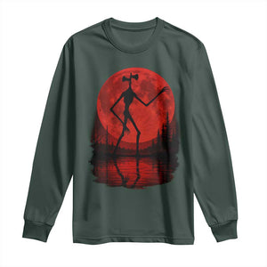 Siren Head Long Sleeve Shirt Supernatural American Cryptid Full Blood Moon Halloween TS10 Dark Forest Green Print Your Wear