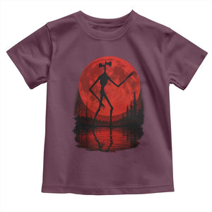 Siren Head Toddler T Shirt Supernatural American Cryptid Full Blood Moon Halloween TS10 Maroon Print Your Wear