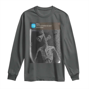 Funny Siren Head Long Sleeve Shirt Ring with Motion Meme TS10 Dark Heather Print Your Wear
