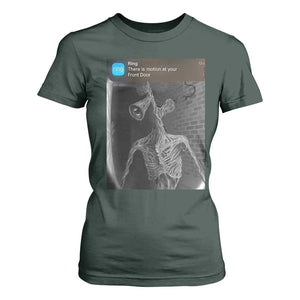Funny Siren Head T Shirt For Women Ring with Motion Meme TS10 Dark Forest Green Print Your Wear
