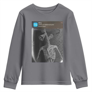 Funny Siren Head Youth Sweatshirt Ring with Motion Meme TS10 Charcoal Print Your Wear