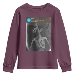 Funny Siren Head Youth Sweatshirt Ring with Motion Meme TS10 Maroon Print Your Wear