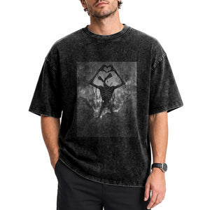 Siren Head Washed Cotton T-Shirt Horror Poster Halloween Supernatural American Cryptid