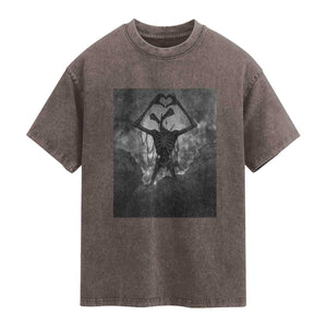 Siren Head Washed Cotton T-Shirt Horror Poster Halloween Supernatural American Cryptid
