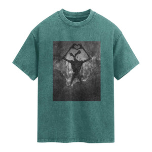 Siren Head Washed Cotton T-Shirt Horror Poster Halloween Supernatural American Cryptid