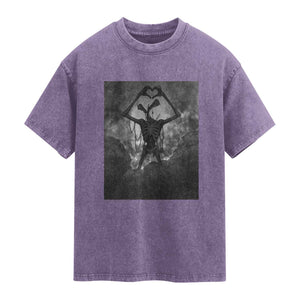 Siren Head Washed Cotton T-Shirt Horror Poster Halloween Supernatural American Cryptid