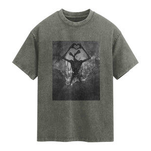 Siren Head Washed Cotton T-Shirt Horror Poster Halloween Supernatural American Cryptid