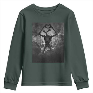 Siren Head Youth Sweatshirt Horror Poster Halloween Supernatural American Cryptid TS10 Dark Forest Green Print Your Wear