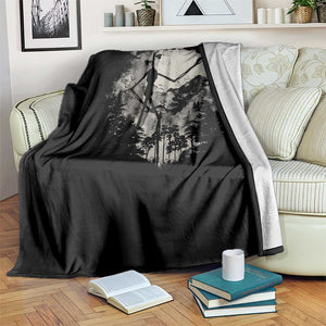 Siren Head Throw Blanket Retro Vintage American Cryptid Mountain Trees TS10 Print Your Wear
