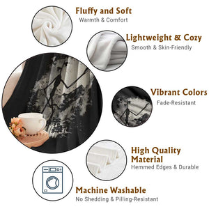 Siren Head Throw Blanket Retro Vintage American Cryptid Mountain Trees TS10 Print Your Wear