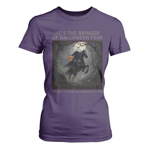 Headless Horseman T Shirt For Women Vintage Gothic Scary Costume Halloween October Festive TS10 Purple Print Your Wear