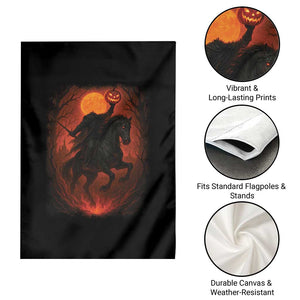 Scary Pumpkin Headless Horseman Halloween Garden Flag TS10 Print Your Wear