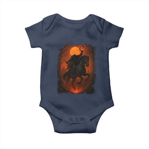Scary Pumpkin Headless Horseman Halloween Baby Onesie TS10 Navy Print Your Wear