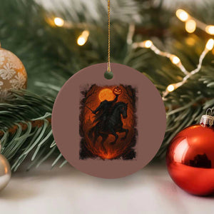 Scary Pumpkin Headless Horseman Halloween Ceramic Ornament TS10 1pc Mocha Print Your Wear