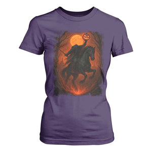 Scary Pumpkin Headless Horseman Halloween T Shirt For Women TS10 Purple Print Your Wear