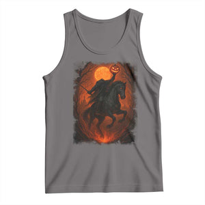 Scary Pumpkin Headless Horseman Halloween Tank Top TS10 Deep Heather Print Your Wear
