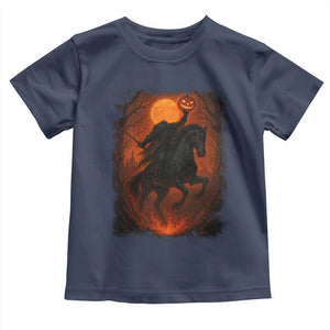 Scary Pumpkin Headless Horseman Halloween Toddler T Shirt TS10 Navy Print Your Wear