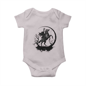 Headless Horseman Baby Onesie Retro Gothic Scary Pumpkin Moon Halloween Costume TS10 Ice Gray Print Your Wear