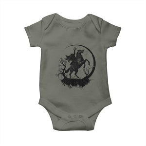 Headless Horseman Baby Onesie Retro Gothic Scary Pumpkin Moon Halloween Costume TS10 Military Green Print Your Wear