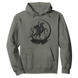 Headless Horseman Hoodie Retro Gothic Scary Pumpkin Moon Halloween Costume TS10 Military Green Print Your Wear