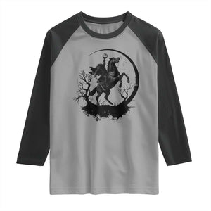 Headless Horseman Raglan Shirt Retro Gothic Scary Pumpkin Moon Halloween Costume TS10 Sport Gray Black Print Your Wear