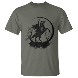 Headless Horseman T Shirt Retro Gothic Scary Pumpkin Moon Halloween Costume TS10 Military Green Print Your Wear