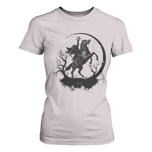 Headless Horseman T Shirt For Women Retro Gothic Scary Pumpkin Moon Halloween Costume TS10 Ice Gray Print Your Wear