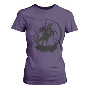 Headless Horseman T Shirt For Women Retro Gothic Scary Pumpkin Moon Halloween Costume TS10 Purple Print Your Wear