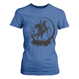 Headless Horseman T Shirt For Women Retro Gothic Scary Pumpkin Moon Halloween Costume TS10 Royal Blue Print Your Wear