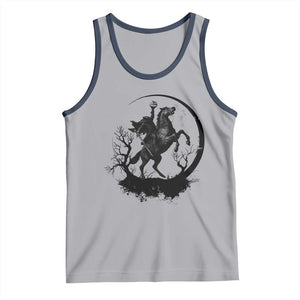 Headless Horseman Tank Top Retro Gothic Scary Pumpkin Moon Halloween Costume TS10 Athletic Heather Navy Print Your Wear