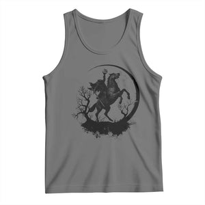 Headless Horseman Tank Top Retro Gothic Scary Pumpkin Moon Halloween Costume TS10 Black Heather Print Your Wear