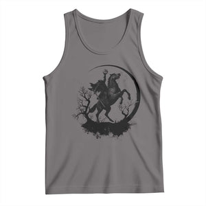Headless Horseman Tank Top Retro Gothic Scary Pumpkin Moon Halloween Costume TS10 Deep Heather Print Your Wear
