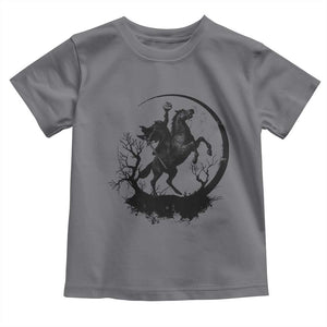 Headless Horseman Toddler T Shirt Retro Gothic Scary Pumpkin Moon Halloween Costume TS10 Charcoal Print Your Wear