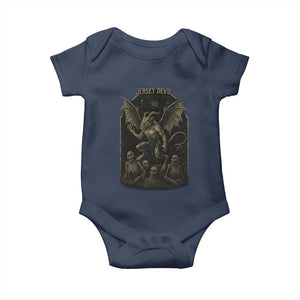 Jersey Devil Baby Onesie Vintage Weird Creepy Creature Leeds Devil TS10 Navy Print Your Wear